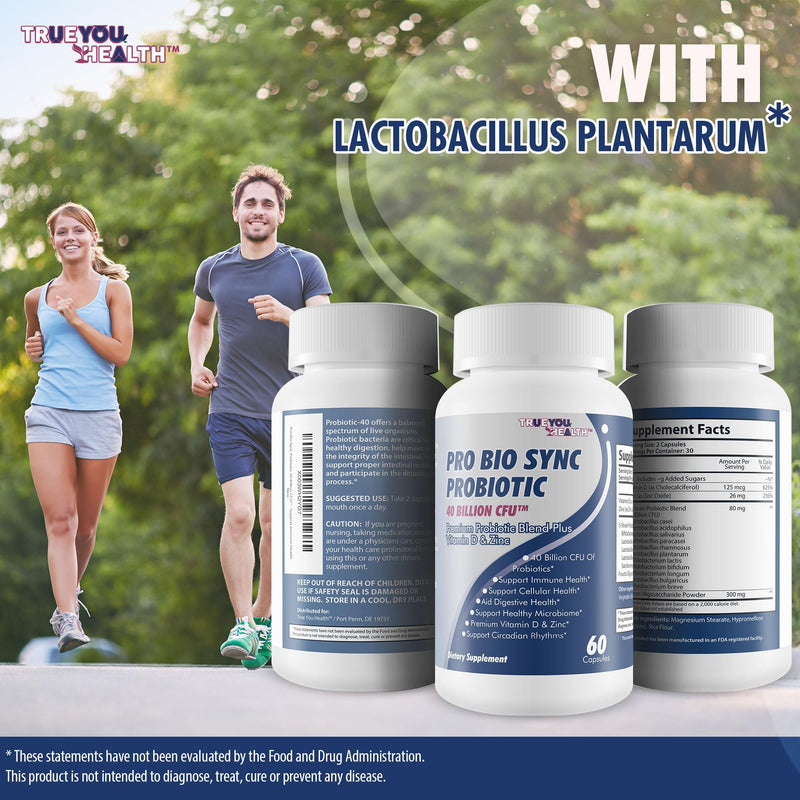 Pro Bio Sync Probiotic 40 Billion CFU - Intestinal Cleansing Premium Probiotic Supplement with Immune Support - Help Improve Gut Microbiome - Natural Defensa Probiotic 40 Billion With Prebiotic