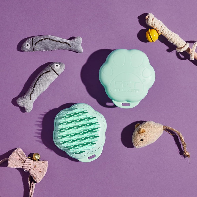 Pet Teezer - Turquoise cat brush, de-mats & gently cares for, ideal for grooming - BeesActive Australia