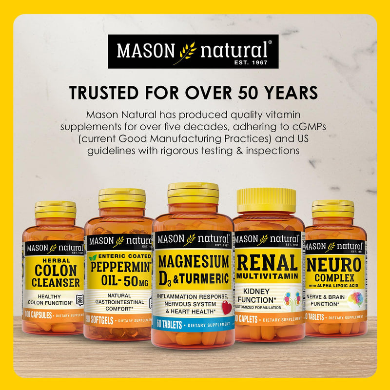 MASON NATURAL 1500mg Collagen with Vitamin C, Biotin, & Calcium, 40 Day Supply Capsules, Supplement for Hair, Skin, and Nails. (Pack of 2) Unflavored 120 Count (Pack of 2)