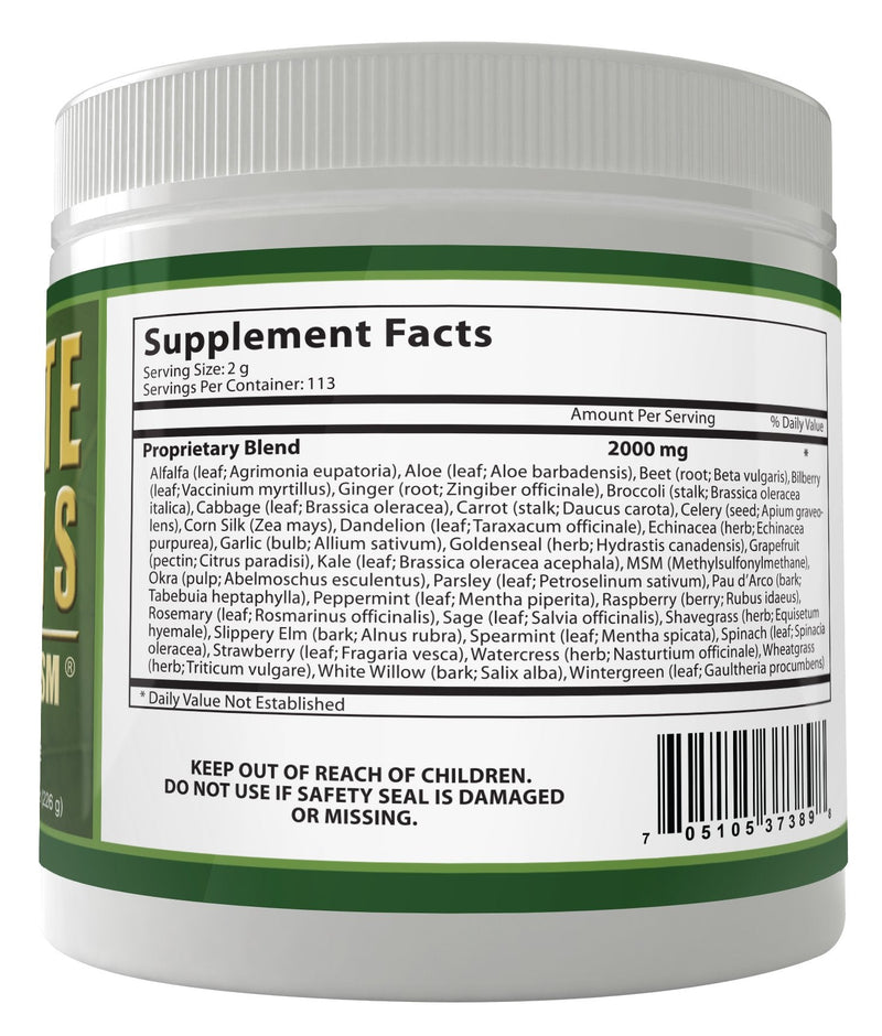 Daily Health, Ultimate Greens with MSM Powder, Vegan Friendly Natural Ingredients Gluten Soy Free NO GMO Superfood Vegetable Nutritional Drink Alkalizing Energy 8oz 1 Pack (1 Month Supply) 8 Ounce (Pack of 1)