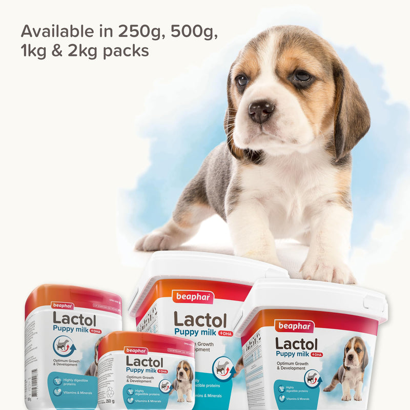 Beaphar- Lactol Puppy Milk 250g - Milk Replacer & Complete Feed for Newborn & Weaning Puppies – For growth & development – Contains DHA, Vitamins & Minerals – Ideal for Hand-Rearing – Use from Birth 250 g (Pack of 1)