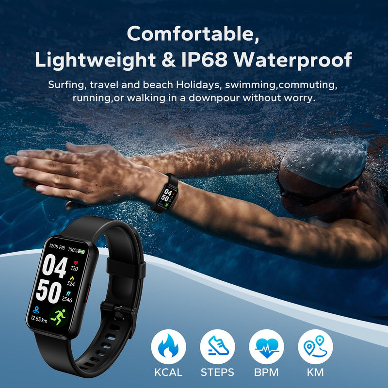 Fitness Smart Trackers with 24/7 Health Monitoring,Heart Rate Sleep Blood Oxygen Monitor/Calorie Steps Counter Pedometer Activity Tracker/Smart Notifications for Men Women Black - BeesActive Australia