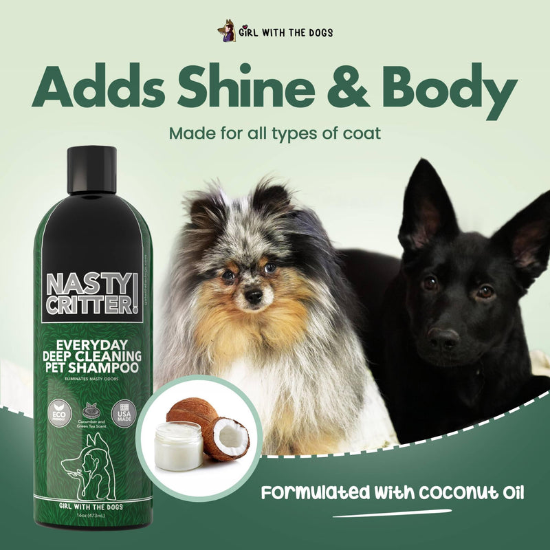 NASTY CRITTER! by Girl With The Dogs - Everyday Deep Cleaning Dog Shampoo 16 Oz, Made in USA 8 Wks+ - BeesActive Australia