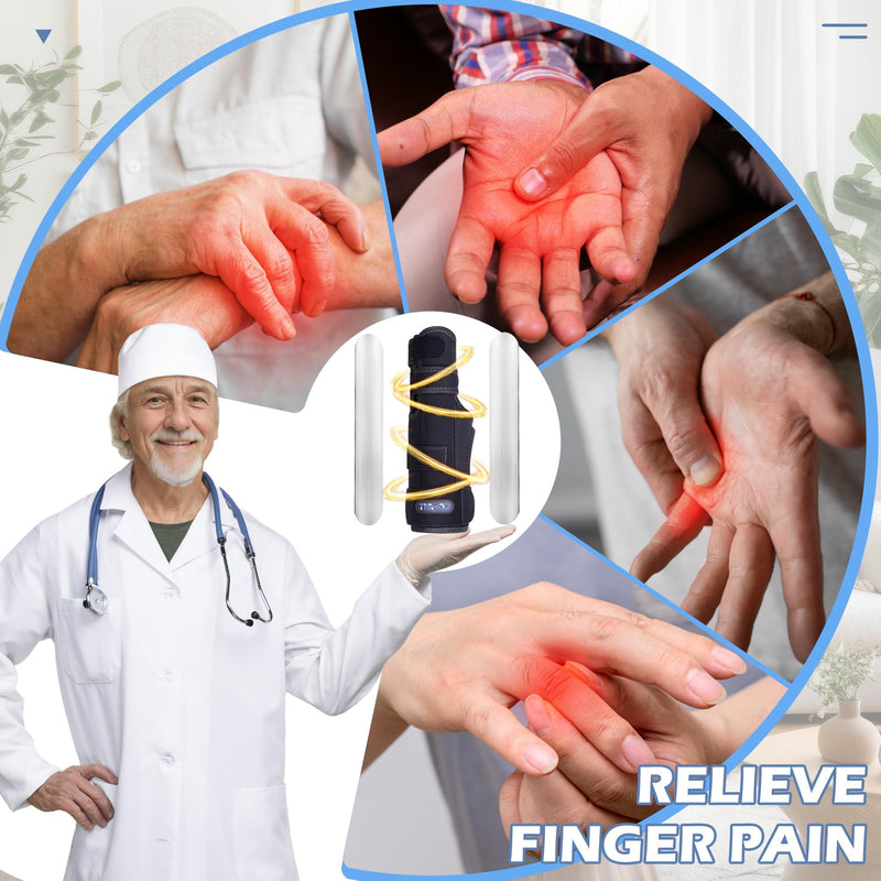 Finger Splint Brace,Supports Pinky,Ring,Middle,Metacarpals & Knuckles,Adjustable Left Right Hand Braces,Straightener for Trigger Fingers Splints,Broken,Arthritis,Fracture,Sprain,Injury,Tendonitis Small/Medium