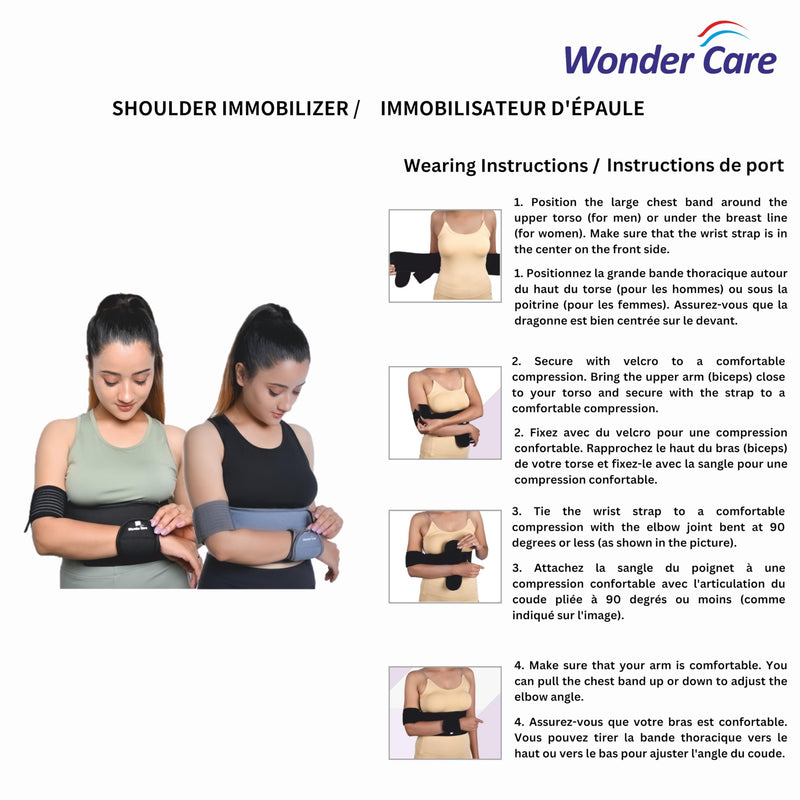WC shoulder support brace arm slings shoulder immobilizer, youth shoulder brace- Shoulder stabilizer Compression Brace rotator cuff surgery sling, left-right arm sling-Size4 (41-45) inches Size 4 (Pack of 1)