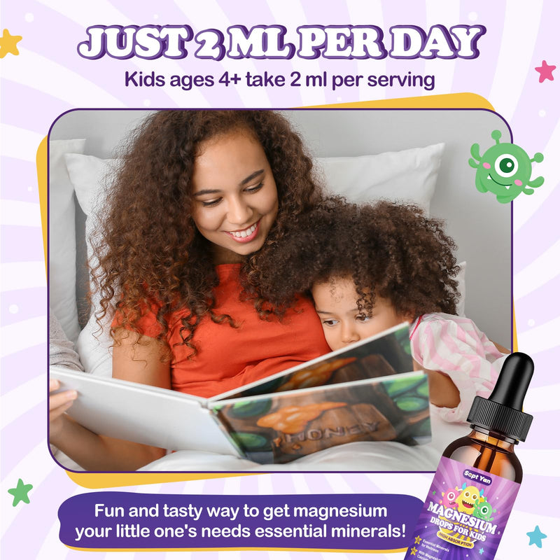 Magnesium Glycinate Liquid for Kids – Liquid Magnesium Glycinate with Zinc, Chamomile, Vitamin B12, B6, D3 – Calm Drops for Sleep, Relaxation, Calm & Focus –Strawberry Flavor, 2 Fl Oz Strawberry 2 Fl Oz (Pack of 1)