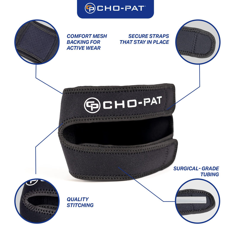 Cho-Pat Dual Action Lite, Adjustable & Lightweight Knee Support Strap for Tendonitis, Meniscus Tears, and Pain Relief, Small/Medium - BeesActive Australia