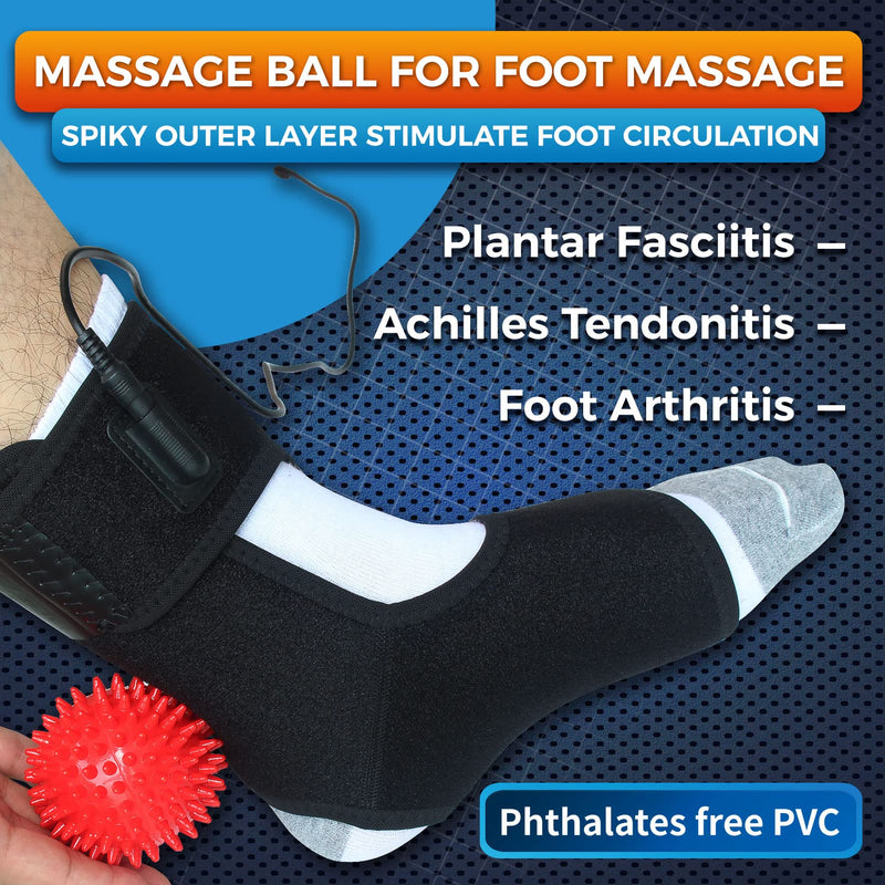 sticro Ankle Heating Pad for Achilles Tendonitis and Plantar Fasciitis Relief, Heated Ankle Brace Foot Heating Pad Wrap with Massage Ball for Sprained Ankle, Arthritis Foot Heel Pain Relief (Black) Black