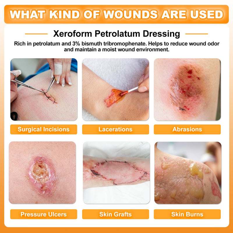 Carbou Medical Xeroform Petrolatum Dressing 5"x9", 25 Individual Pack, Non-Adherent Gauze Pads, Soft Fine Mesh Gauze Patch for Wound Care, Burns, Lacerations, Skin Grafts & Surgical Incisions 5"x9" (Pack of 25) - BeesActive Australia