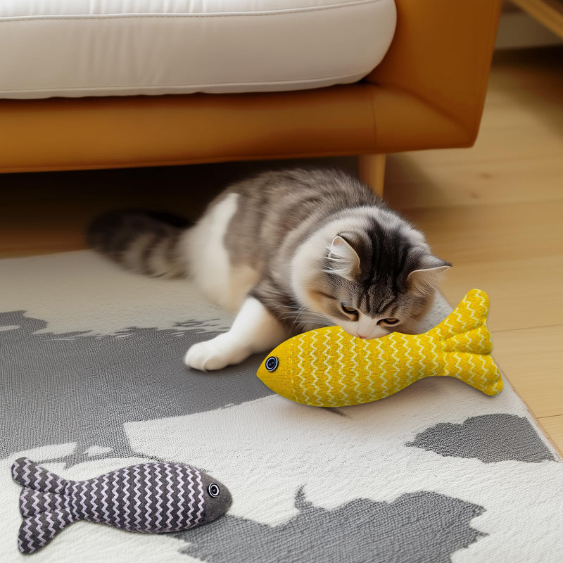 Indoor Cat Toys for Catnip Fish: 3 Packs Simulation Fish Shape Soft Linen Exercise Kicker Toys, Chew Bite Supplies for Cat Toys Self Play - BeesActive Australia