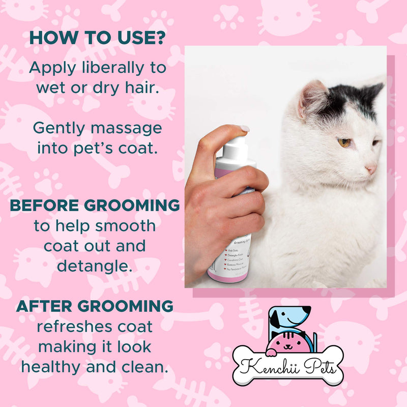 Professional Pet Grooming Spray for Kittens and Cats | All-Natural Scented Moisturizing Cat Detangler Spray | Kitten Conditioner Coat Shine Spray | Cat Grooming Supplies Happy Kitten - BeesActive Australia