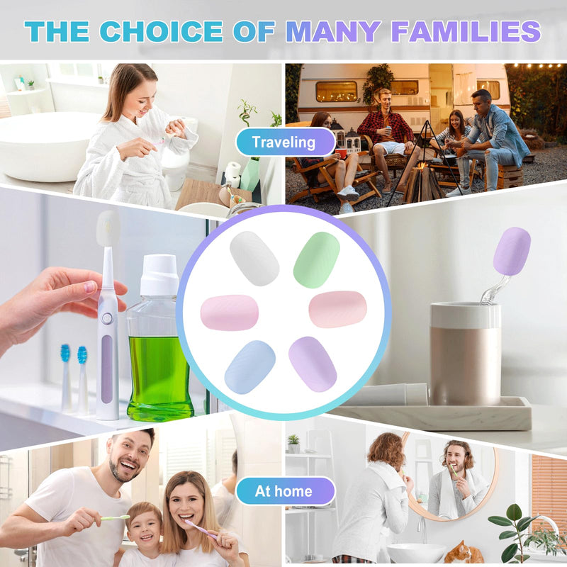6 Packs Toothbrush Covers, Silicone Toothbrush Covers Caps for Electric Toothbrush Replacement Heads & Manual Toothbrush - BeesActive Australia