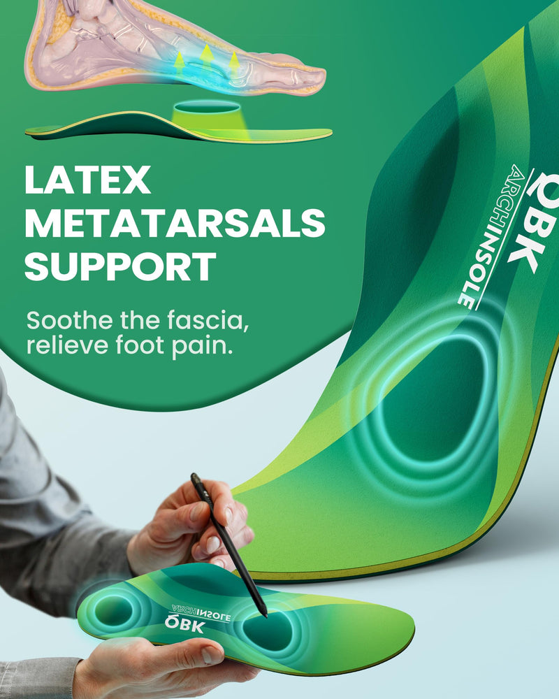 Orthotic Insoles for Plantar Fasciitis, QBK Memory Foam Insoles, Supportive Relief for Achilles Tendonitis, Flat Feet, Bunions, Shin Splints, Foot Pain XXS Green XXS: ( Women 4.5 - 5 ) - BeesActive Australia