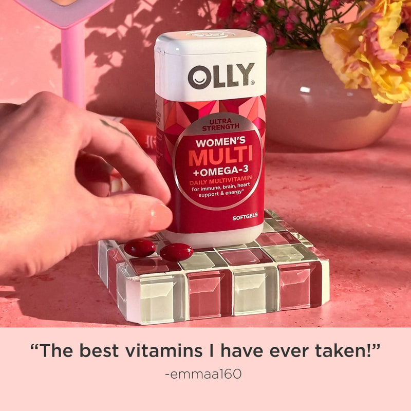 OLLY Ultra Women's Multi Softgels,Overall Health and Immune Support,Omega-3s,Iron,Vitamins A,D,C,E,B12,Daily Multivitamin,30 Day Supply -,60 Count (Pack of 2) 60 Count (Pack of 2)