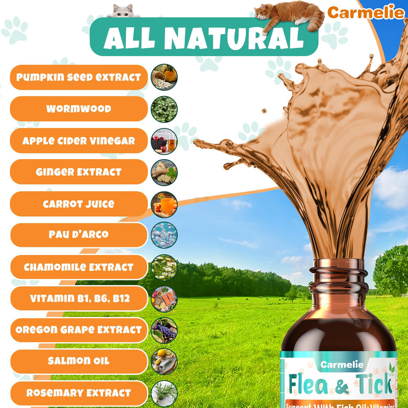 Flea and Tick Support Bundle for Dogs and Cats – Oral Flea Drops for Cats + Flea Chews for Dogs – Natural Flea Prevention for All Breeds & Ages – Duck & Chicken Flavor