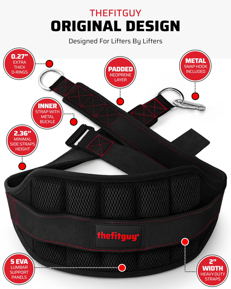 Ultimate Belt for Belt Squats, Rack Attachment and Squat Machine, Structured Back Support, Stays Low During Down Movement, Padded Hip & Thigh Area, Buckle Strap - No Sliding Down, Heavy Duty - BeesActive Australia