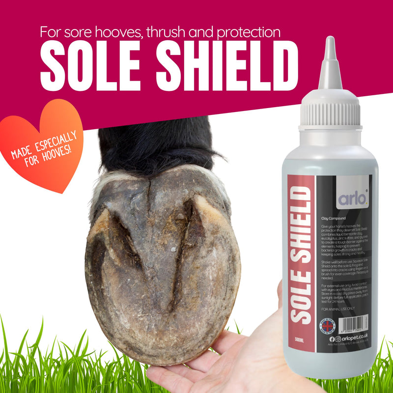arlo. Sole Shield Liquid Clay Compound 500ml – Hoof Clay, Sole & Frog Protection for Horses | Antibacterial & Antifungal | Zinc Sulphate & Eucalyptus | pH Balanced for Hooves