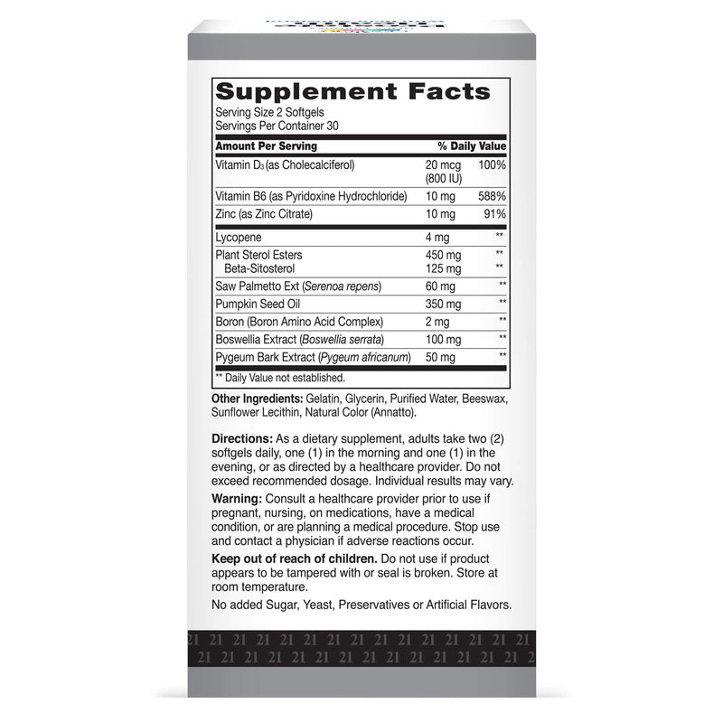 21st Century Prostate Health with Beta-Sitosterol 125mg, 60 Softgels | Prostate Health Supplement with Beta-Sitosterol 125 mg to Help Support Healthy Prostate, Bladder & Urinary Tract Function