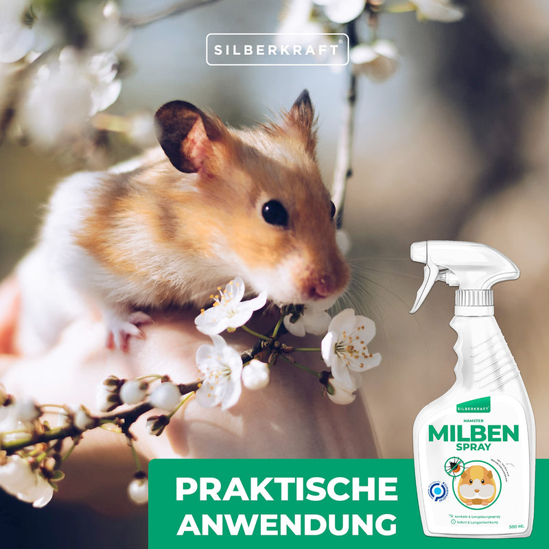 Silberkraft mite spray hamster 500 ml, reliable mite protection for hamsters and other rodents, efficient and guaranteed helpful anti-mite agent - BeesActive Australia