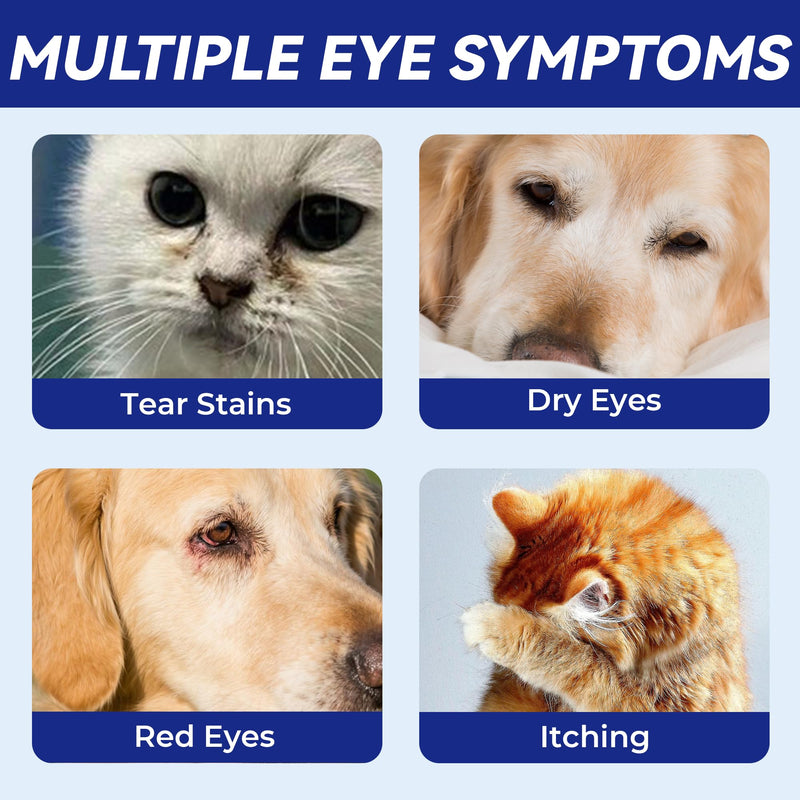 Wellix PET Dog Eye Drops, Eye Drops for Dogs&Cats, Dog Eye Infection Treatment to Soothe Eye Allergy, Soothe Dry Eyes Pink Eyes, Dog Tear Stain Cleaner-60ml 60 ml