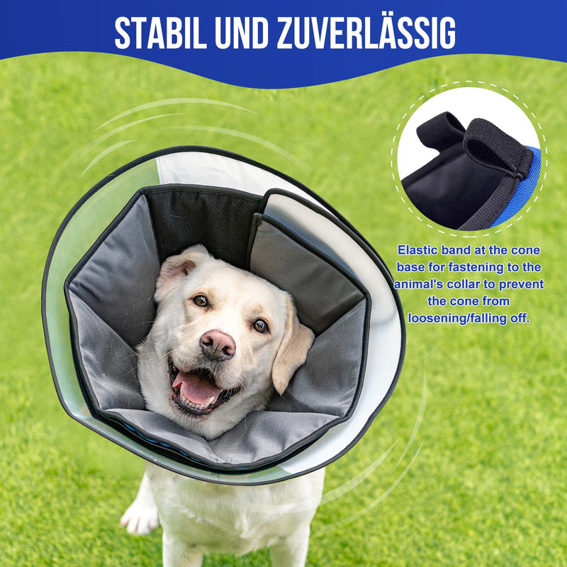 Collar Dog Soft, OneTigris Adjustable Breathable Protective Collar Dog Neck Brace Prevention of Bites and Licks Pet Elizabethan - Blue XXL - BeesActive Australia