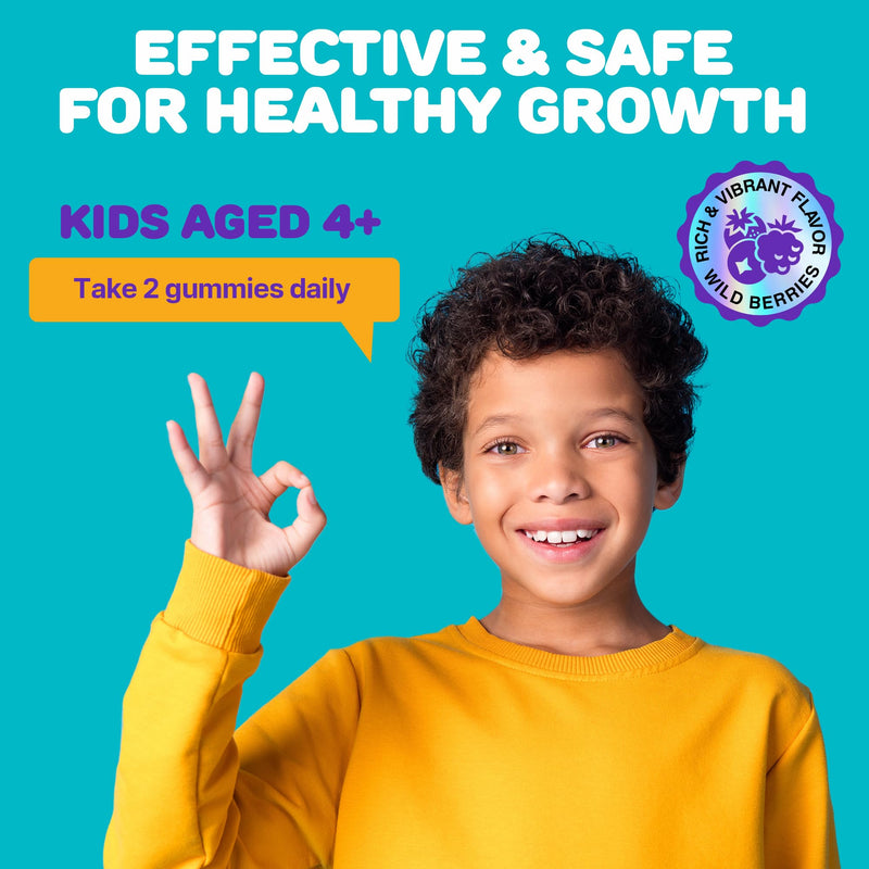 SILVERPEAKS Bone & Natural Growth Support Gummies for Kids & Teens - 60 pcs | Calcium, Zinc, Vitamins D3 & K2, C, Magnesium - Bone Strength & Joint Support for Boys & Girls - Fruit Flavor 60 Count (Pack of 1)