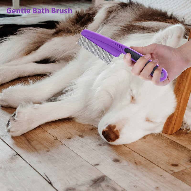 Dog Slicker Brush for Long Haired Dogs Doodle Brush for Dogs Large Dog Slicker Brush for Goldendoodles with Ergonomic Solid Wooden Handle Long Pin Grooming Brush for Dogs (Purple) Purple - BeesActive Australia
