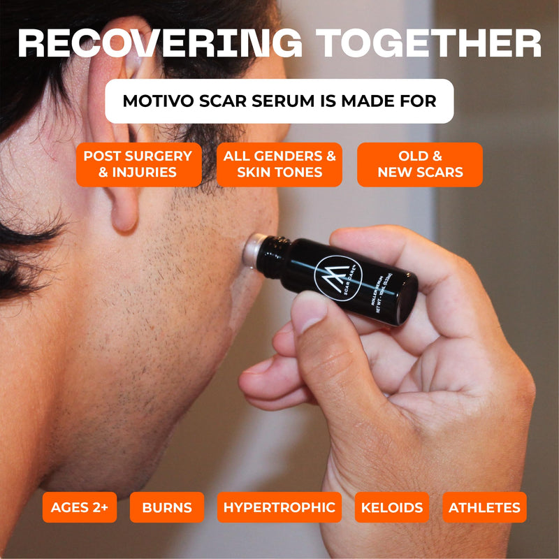 Motivo Scar Serum - Silicone Scar Treatment for New Surgical Scars, Burns, Procedures & Acne Scars - Helps Itching and Irritation for Kids & Adults - Helps Flatten & Soften Scars (10ml) - BeesActive Australia