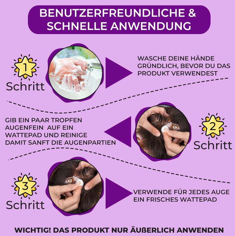 Golden Pets NEW! Eye cleaner for dogs and cats - 100% natural eye care I gentle cleansing against incrustations and tear stones I prevention of tear stains 100 ml - BeesActive Australia