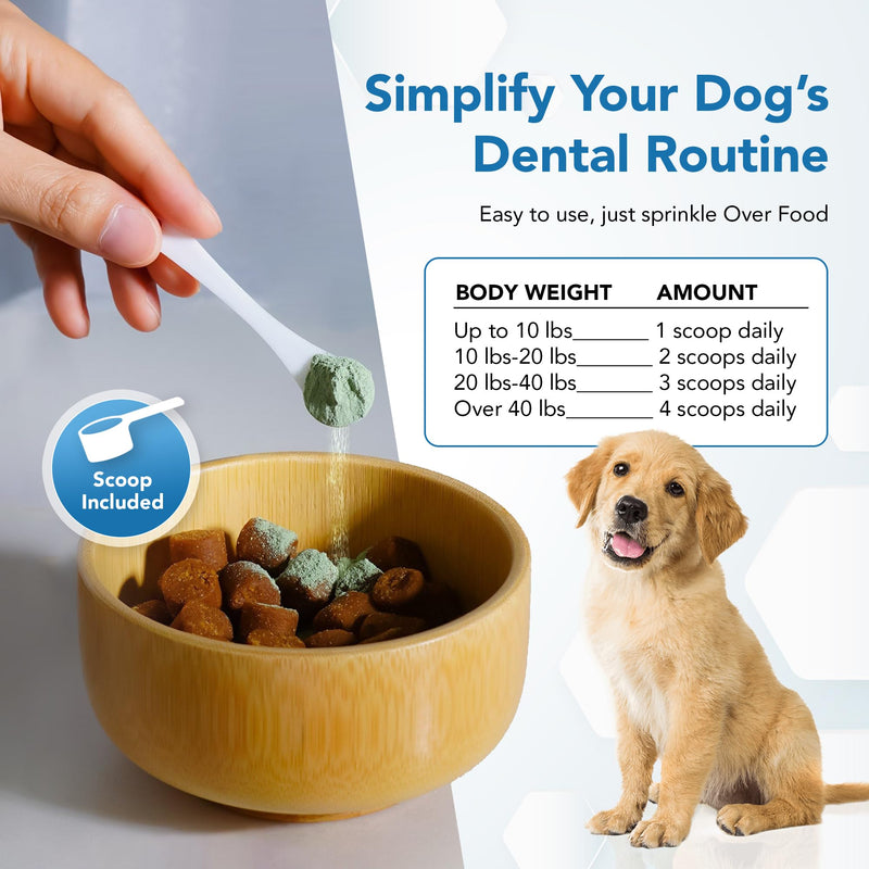 Dental Powder for Dogs and Cats - Plaque Control & Tartar Remover, Breath Freshener with Probiotics, Vitamins & Natural Extracts - Perio Support Powder for Dogs Cats-2.82 oz (80g) - BeesActive Australia