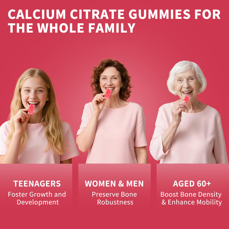 (2 Pack) Calcium Citrate 1200 mg Gummies Supplements for Women & Men,Pure Calcium Citrate Gummies for Bone, Muscle & Immune Support - Easy to Digest, Sugar Free,Vegan,Peach Flavor,60 Day Supply 60 Count (Pack of 2)