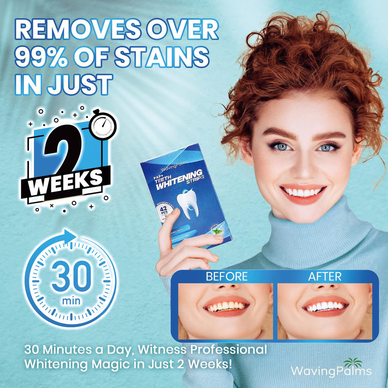 Professional Whitening Strips for Sensitive Teeth:Hydrogen Peroxide-Free Treatments - Effective & Gentle Dental Whitener (42 Count (Pack of 1), Mint) 42 Count (Pack of 1)