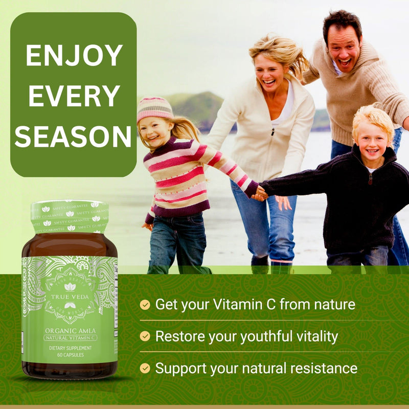 USDA Organic Amla Vitamin C Capsules, Amalaki Indian Gooseberry, 60 Vegan | USDA Certified Organic Supplements| Amla Vitamin C | Indian Gooseberry | Amalaki | Ayurveda | True Veda | Vegan 60 Count (Pack of 1)