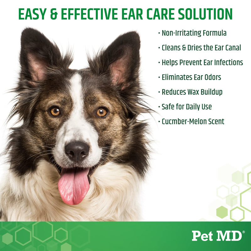 Pet MD Otic Clean Dog Ear Cleaner for Cats and Dogs - Effective Against Infections Caused by Infections, Itching and Controls Ear Odor - 8 oz (Cucumber Melon) Cucumber Melon - BeesActive Australia