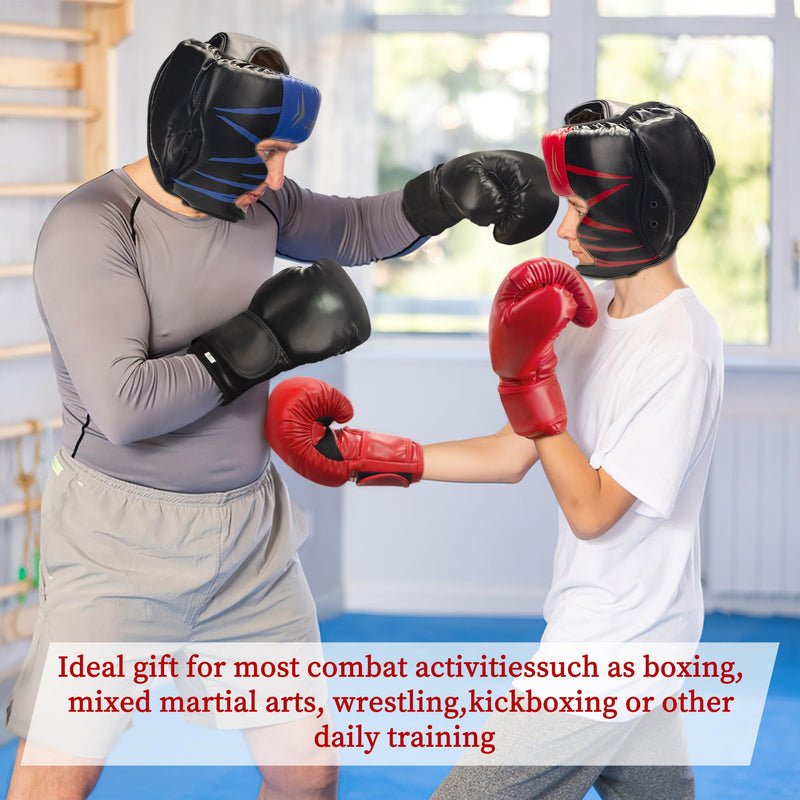 2 Pack Boxing Headgear for Adult Men Kids, Thickened Training Sparring Head Guard for MMA Kickboxing Muay Thai Equipment