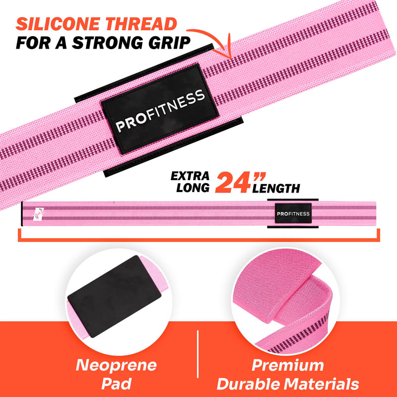 ProFitness Wrist Wraps for Weightlifting with Premium Lifting Straps - Weight Lifting Wrist Wraps and Gym Straps Ideal for Men & Women Workout & Training - Workout Straps with Wrist Support Pink/White