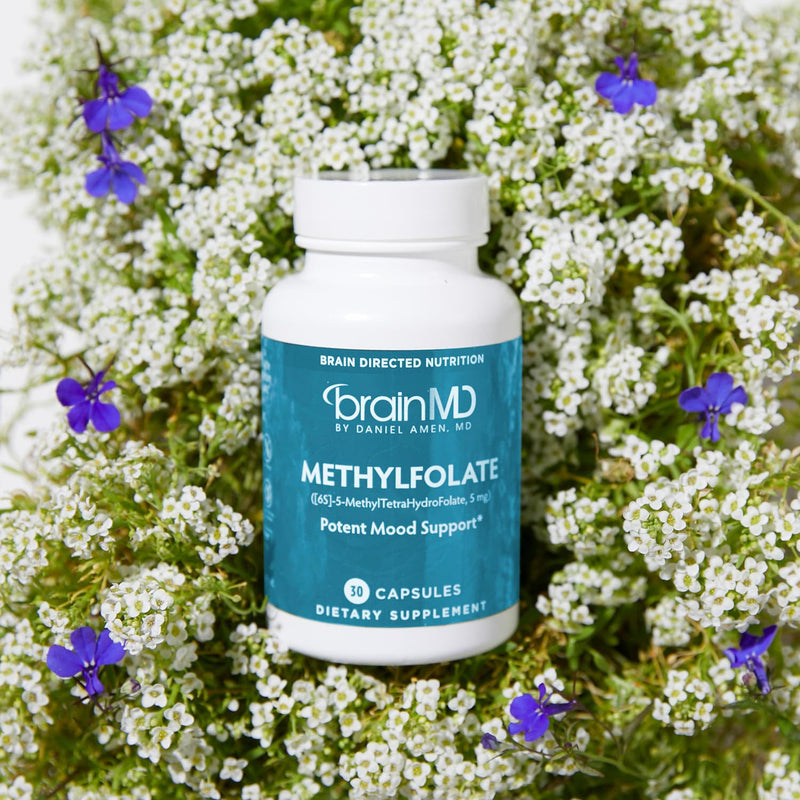BRAINMD Dr Amen Methylfolate - 30 Capsules - Potent Mood Support - Gluten Free - 30 Servings