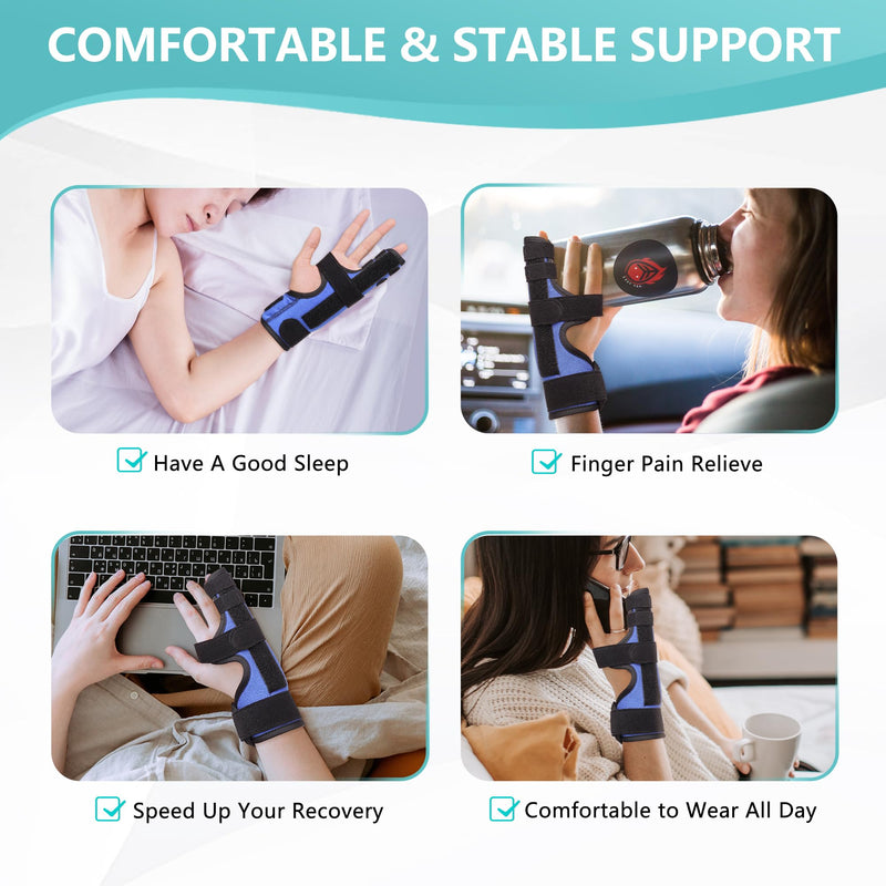 Boxer Fracture Splint, Pinky Finger Splint, Adjustable Two Finger Brace for 4th or 5th Finger, Metacarpal Splint Hand Brace for Arthritis Fracture Broken Mallet Dislocated Trigger Finger(S/M) S/M