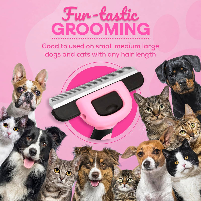 Sinko Deshedding Dog Brush -Professional Dog Deshedding Brush, Dog Brush for Shedding, Pet Deshedding Tool, Cat Deshedding Brush, Fur Deshedding Brush, Pet Hair Remover for Cats and Dogs (Pink) Pink - BeesActive Australia