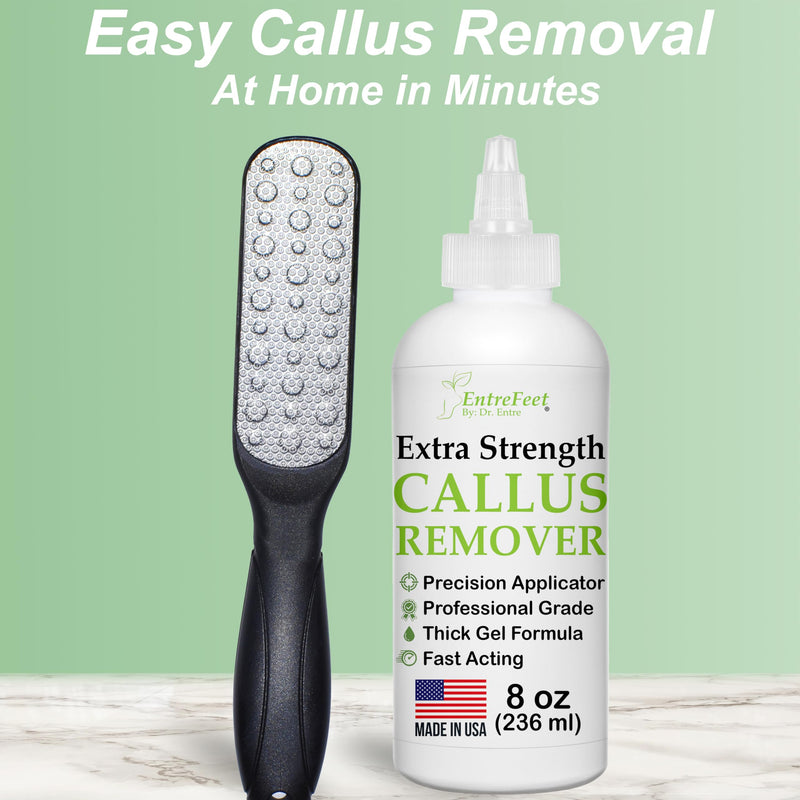 Callus Remover Gel & Double-Sided Foot File: 8 oz Extra Strength Callus Remover for Feet, Foot Callus Remover Care, Pedicure Tools Supplies, Spa Kit, Dead Skin Scrubber 8 oz Gel Double Sided File - BeesActive Australia