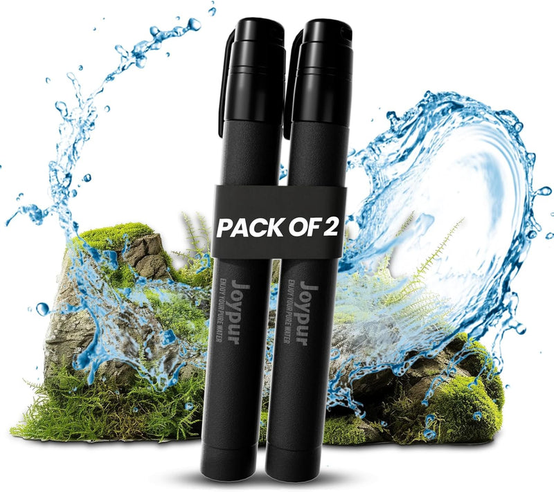 Survival Straw Water Filter - Straw With Filter for Healthy Drinking - Survival Water Filter Blocks 99.99% Microplastics, Water Filter Straw for Hiking, Biking, Camping, Survival Straw Water Purifier. 1 Pack Black