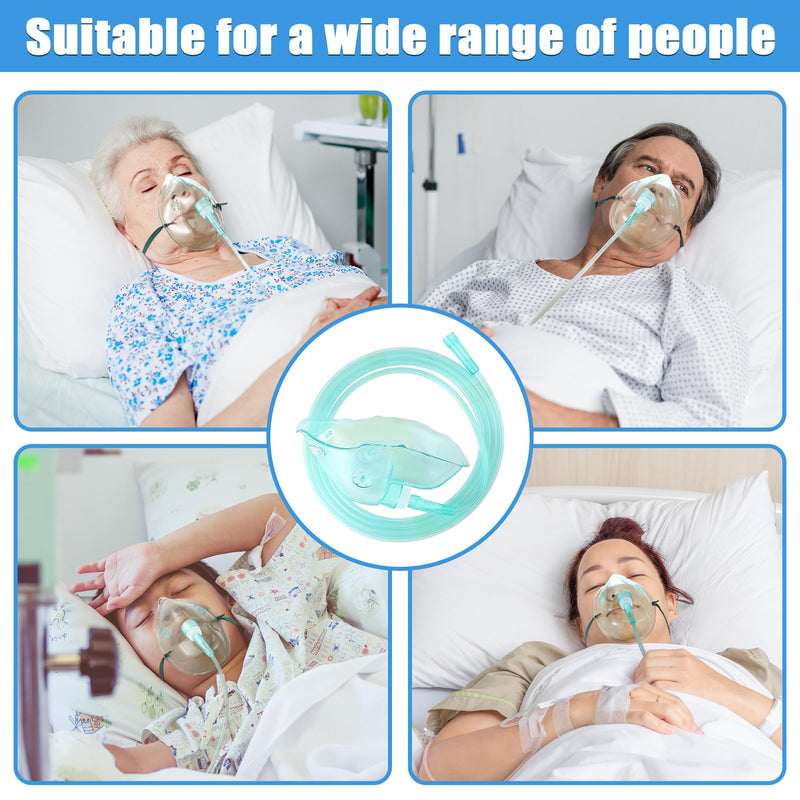 Geiserailie 2PCS L Oxygen Mask with 6.6 Ft Tubing and Adjustable Elastic Strap, Adult Oxygen Mask with Tubing, Breathing Masks for Face Adult Size L - BeesActive Australia
