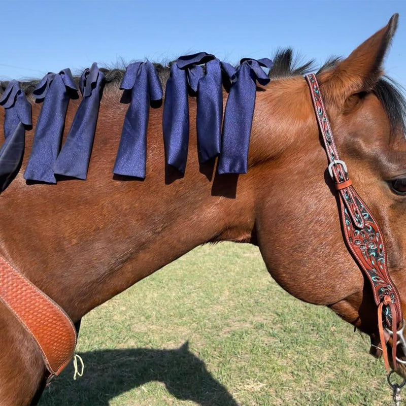 Ranch Hand Horse Mane Bags - Protect Horse's Mane from Wind, Sun, Mud, Preventing Tangles, Rubbing Out, and Breakage | Made with Lycra and Nylon (Dark Blue) Dark Blue - BeesActive Australia