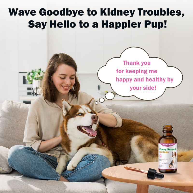 Kidney Support Supplement for Dogs - Supports Kidney Function Health in Dog - Natural Herbal Drops 2 oz - Improve Blood in Urine, Lack of Appetite, Weight Loss, Excessive Drinking, Lethargy, Dull Coat - PawsPlanet Australia