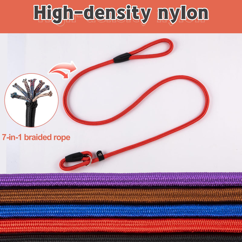 5pcs Slip Lead Dog Leash,Strong Nylon Rope Leash,Training Leash for Large Medium and Small Dogs - BeesActive Australia
