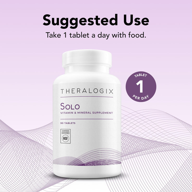 Theralogix Solo Multivitamin Without Iron – Daily Wellness, NSF Certified | Supports healthy metabolism, brain function & immune health in men & women.*