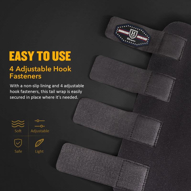 Harrison Howard Adjustable Touch Fasteners Quality Neoprene Versatile Horse Tail Guard Equine Tail Wrap Black - BeesActive Australia