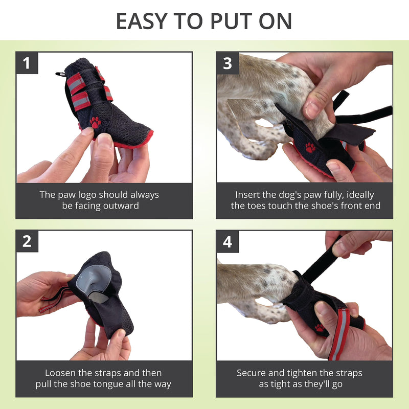 Breathable Anti-Slip Dog Shoes for Small, Medium & Large Dogs - x4 Dog Boots for Summer Hot Pavement, Hiking, Rain, Heat & General Paw Protection 75 - BeesActive Australia
