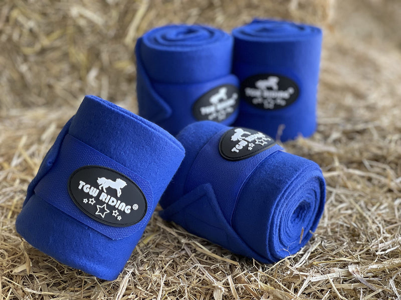 TGW RIDING Horse Polo Leg Wraps, Horse Leg Wraps, Horse Fleece Bandages,4-Pack Royal Blue - BeesActive Australia