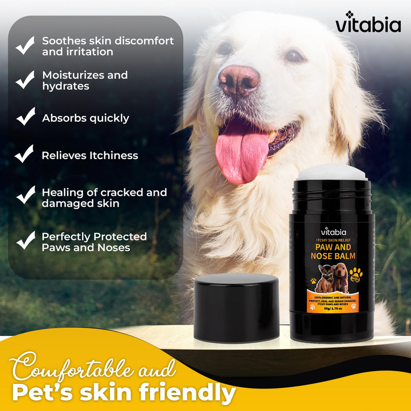 Dog Paw Balm Stick - Pets Skin Treatment With Shea Butter, Vitamin E, Organic Coconut Oil And Apple Cider Vinegar - Cat Acne, irritation and Itchy Dog Skin Relief With Nose Paw Balm for Dogs and Cat